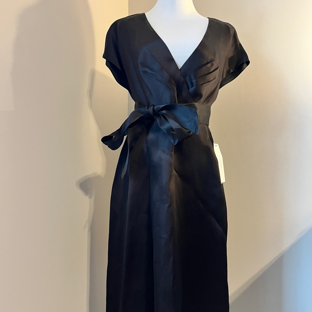 NWT JCrew Special Occasions Melanie Silk Black Wrap Dress